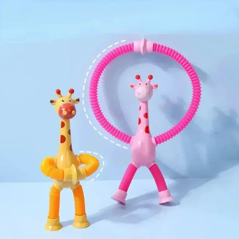 Suction Cup Giraffe Pop Tube Toy