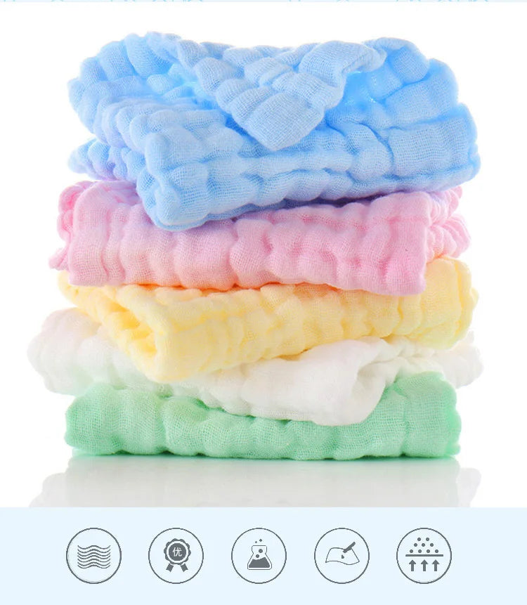Baby Muslin Washcloths, 5-Pack Soft Cotton Gauze Towels