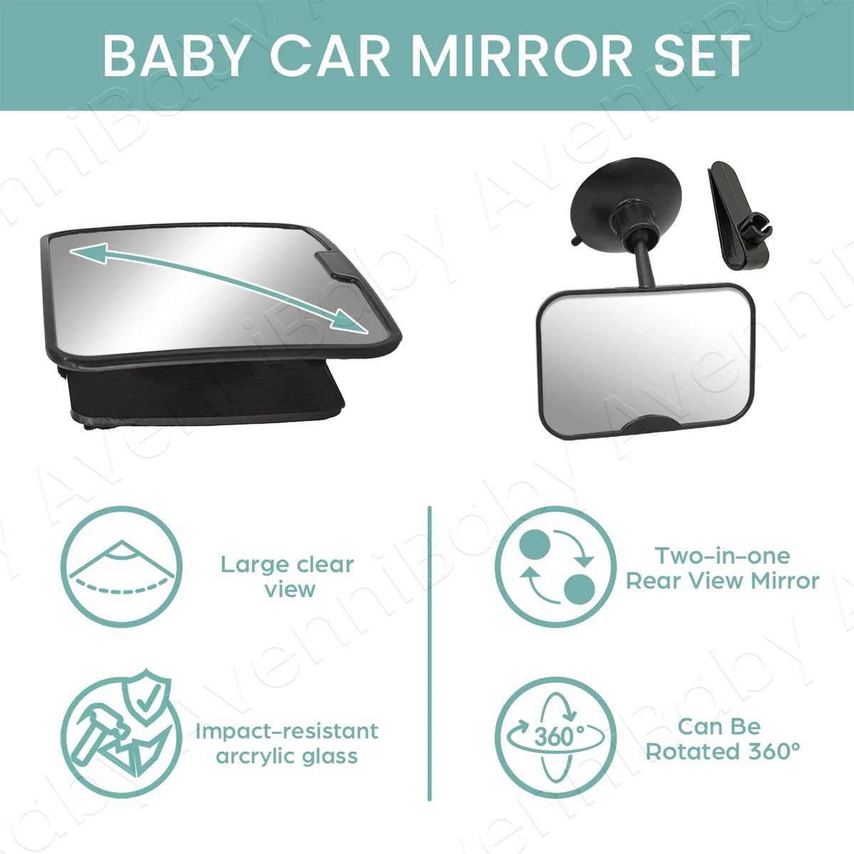 2-in-1 Car Seat Mirror Set for Infants