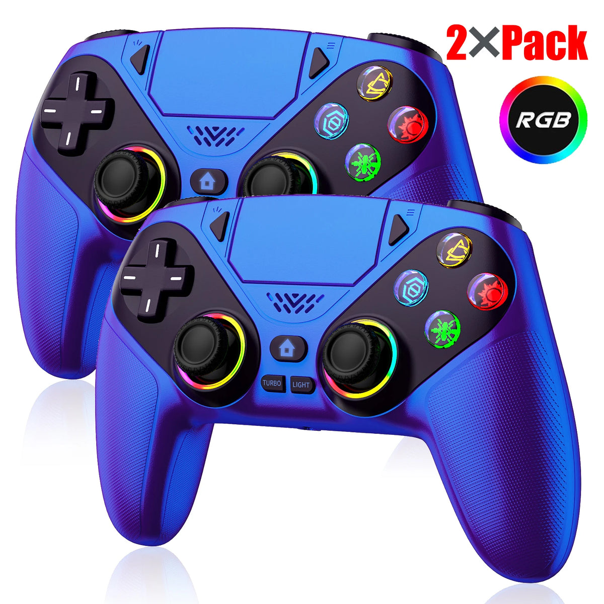 RGB LED Wireless Controller for PS5 and PC Gaming