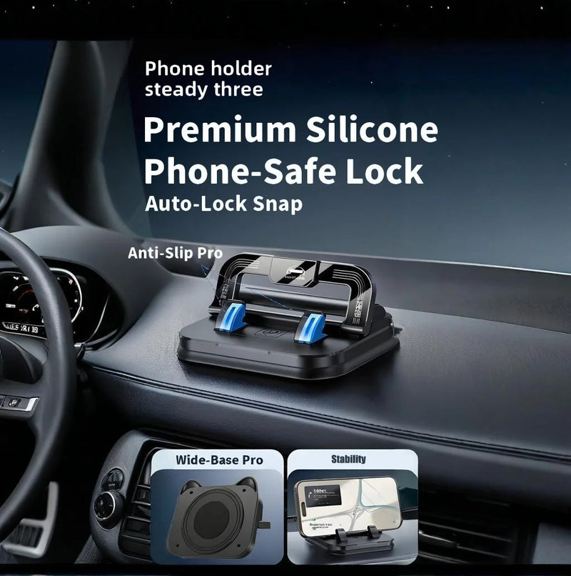 Dashboard Car Phone Holder with Integrated Parking Number Plate