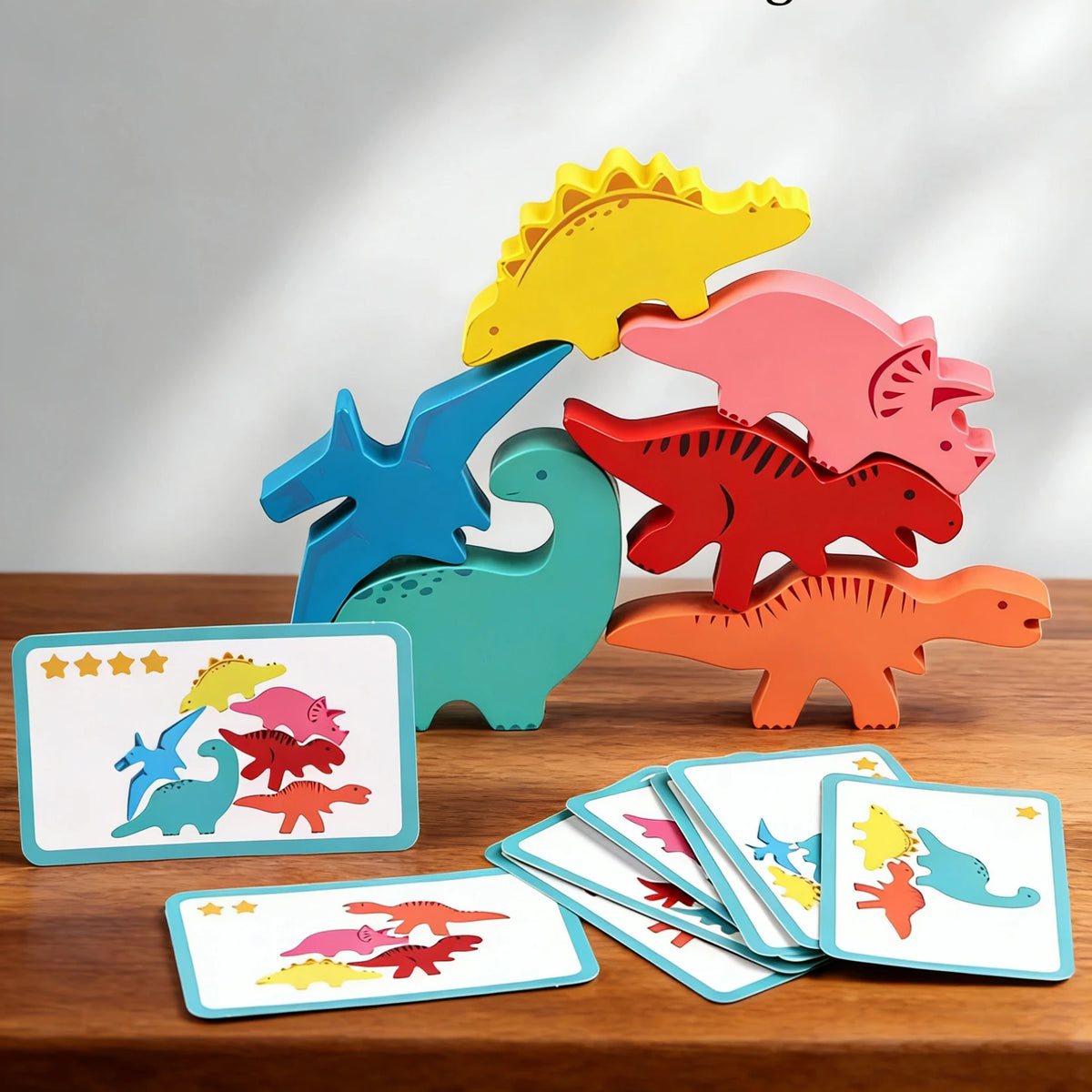 Wooden Dinosaur Stacking Game for Kids