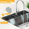 Kitchen sink splash guard featuring a 7 degree slope design for fast self-draining.