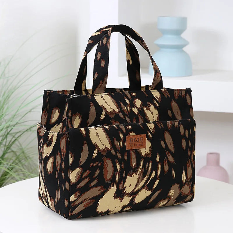Large Capacity Canvas Tote Bag with Zipper Closure