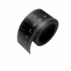 A black magnetic flexible measuring ruler with a dual scale marked in centimeters and inches.