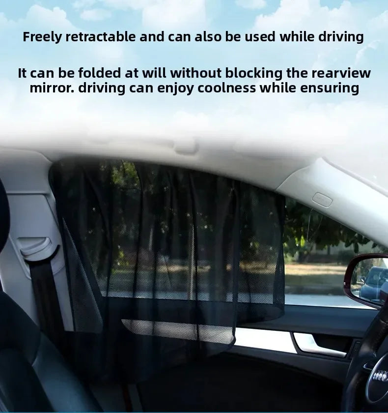 Magnetic Mesh Car Window Sunshade Set – UV Protection & Privacy