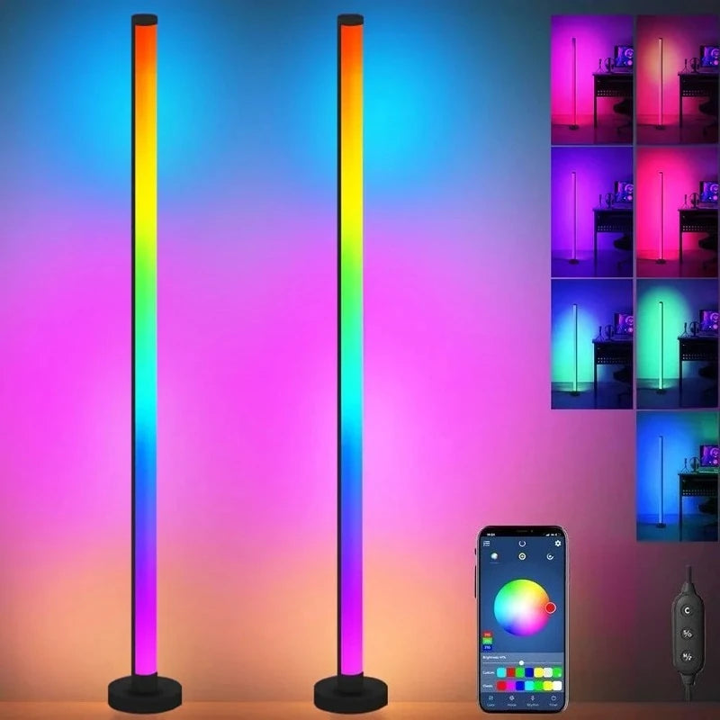 Smart RGB Corner Floor Lamp with Music Sync