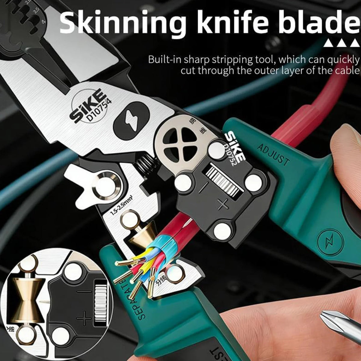 Multifunctional Wire Stripping Pliers with Digital Voltage Tester