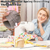 A woman is using a multifunctional spring drawstring threader tool on fabric.
