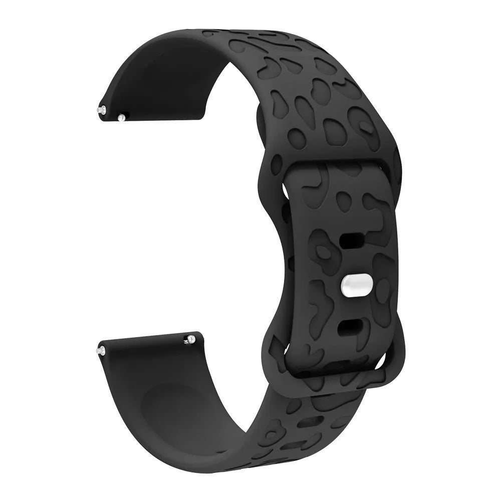 Black engraved silicone watch band for a Redmi Watch 5