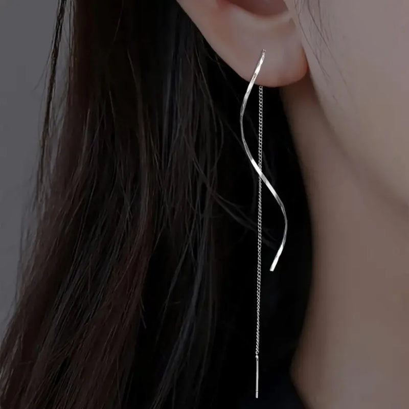 Long Chain Threader Earrings