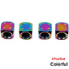 Set of four colorful aluminum alloy dice design tire valve caps