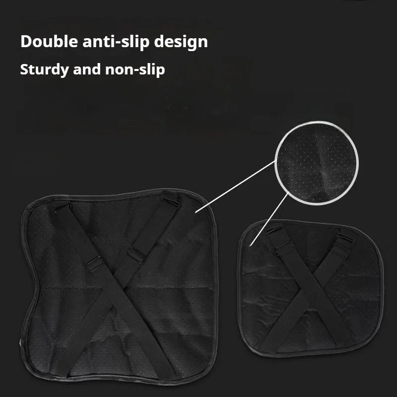 Black ergonomic 3D motorcycle seat cushion with a double anti-slip design