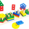 Montessori Wooden Shape Sorting Stacking Toy for Toddlers