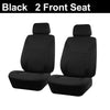 Black two front seat car seat cover set for universal fit vehicles