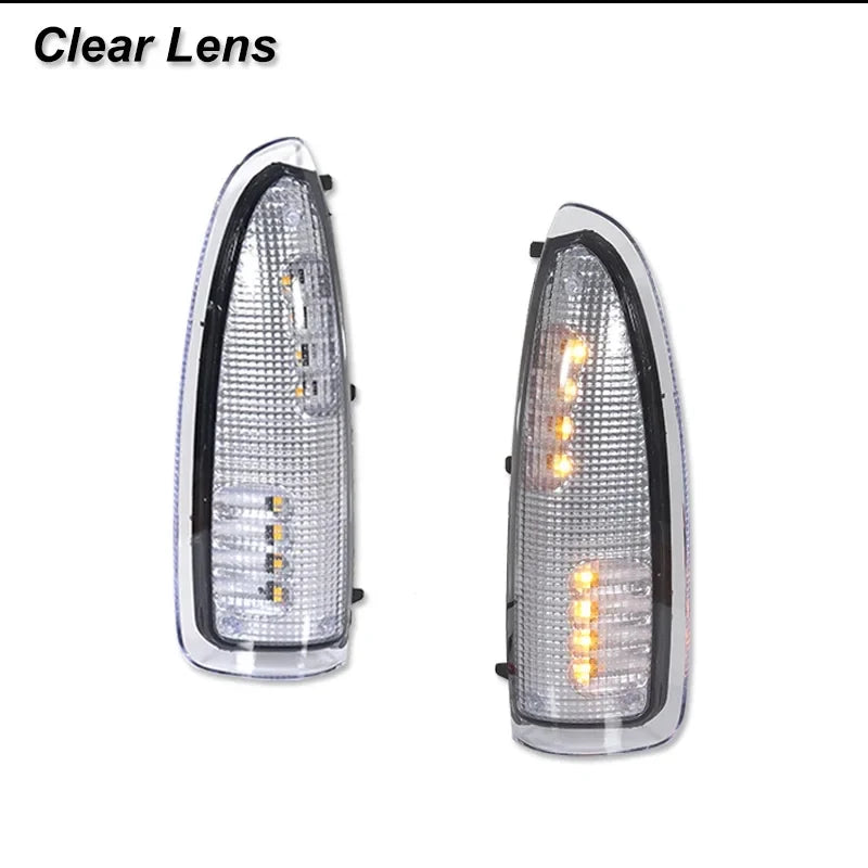 Clear lens amber LED side mirror turn signal lights for Ford Super Duty and Excursion