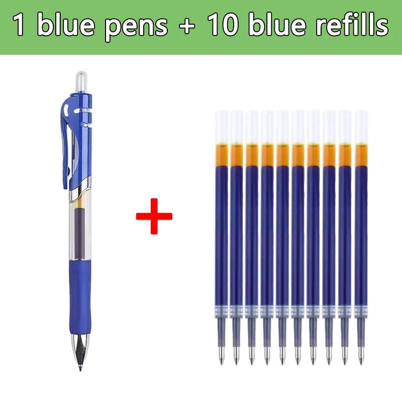 Smooth 0.5mm Gel Pen Set with Refills (Black, Blue, Red)