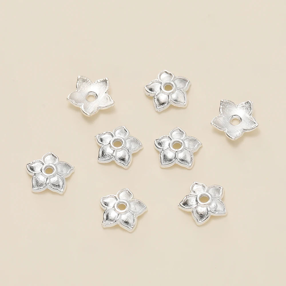 Decorative Flower Bead Caps for Jewelry Making – 50 Pack