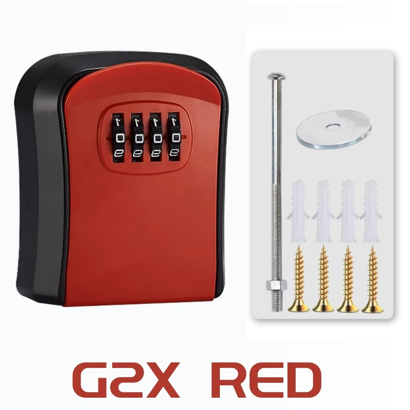 Wall-Mounted 4-Digit Combination Key Lock Box for Secure Key Storage