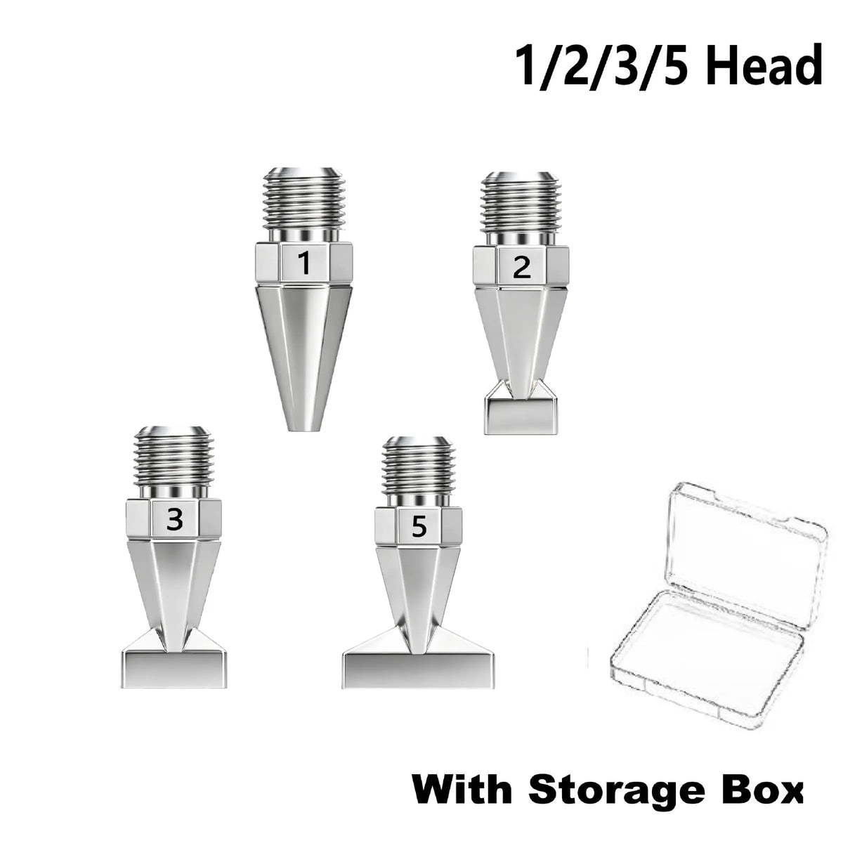 Stainless steel diamond painting pen tip set with five screw-on handles and storage box