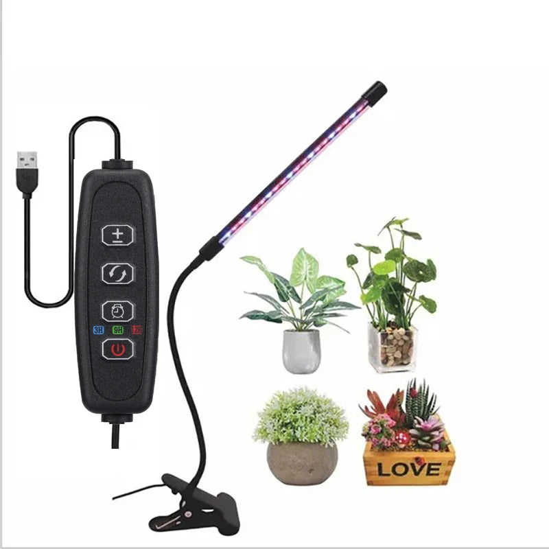 USB-betriebenes LED-Pflanzenwachstumslicht mit Timer und Dimmfunktion