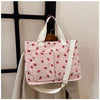 Strawberry Bowknot Canvas Tote Bag