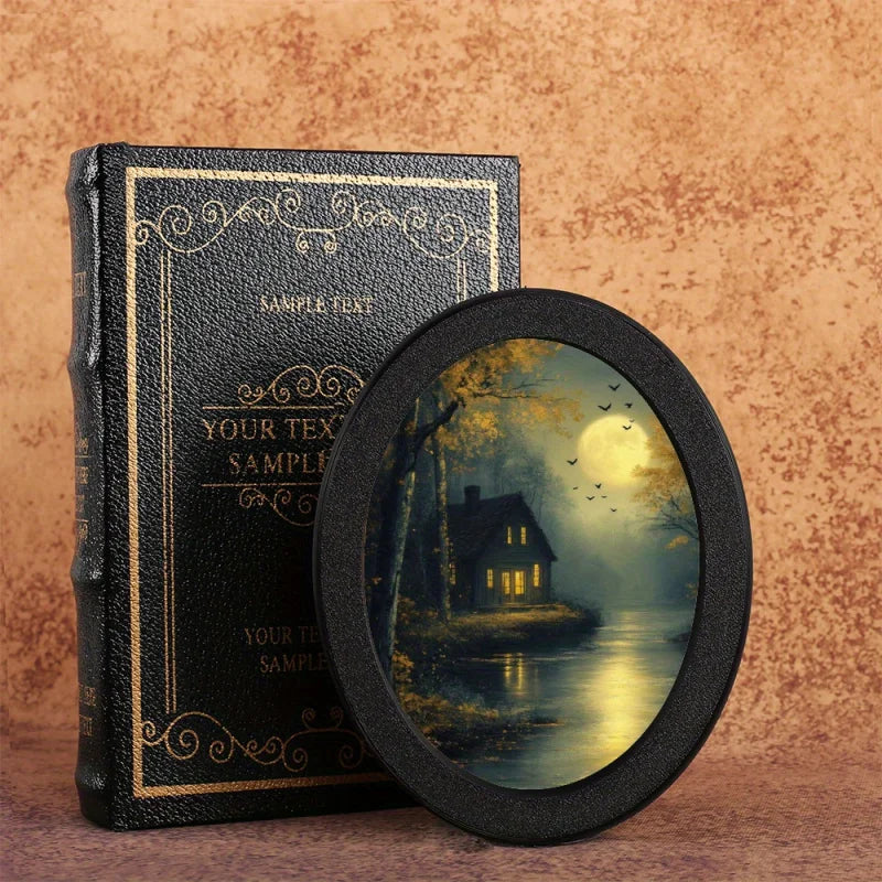 Moonlit Rain Cabin Oval Photo Frame
