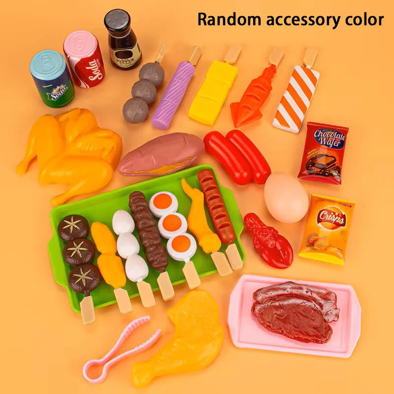 Kids BBQ Playset with Grill and Simulated Food