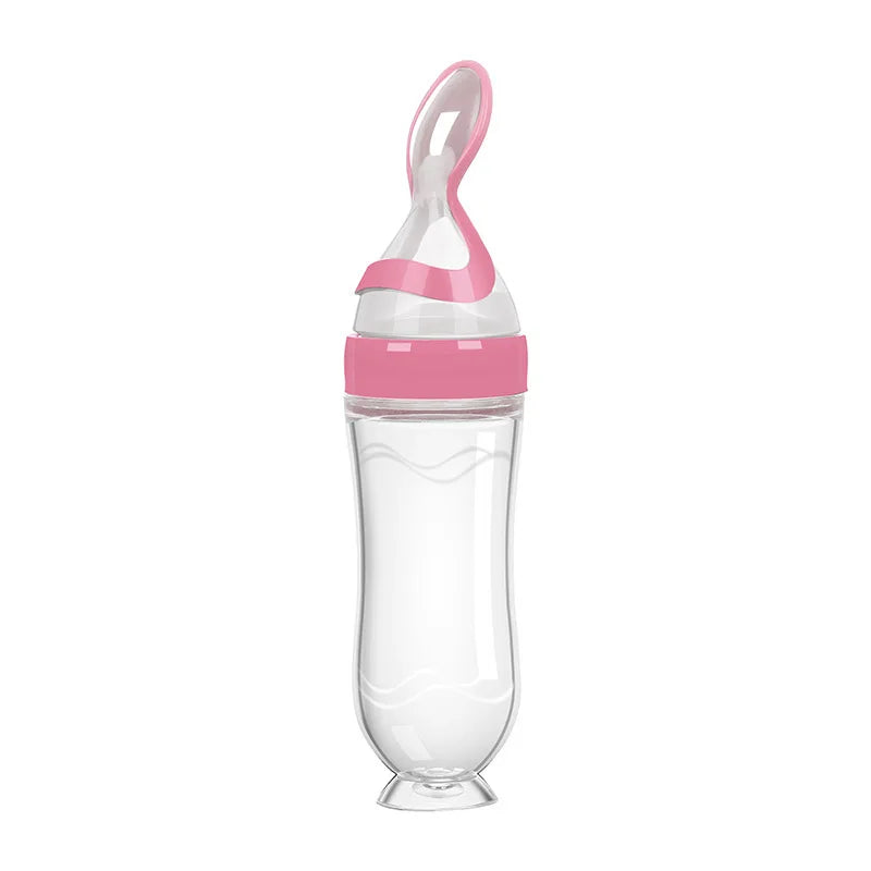 Silicone Baby Food Feeder Spoon with Suction Cup