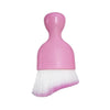 A pink ultra-soft curved detailing brush with a handle and white bristles.