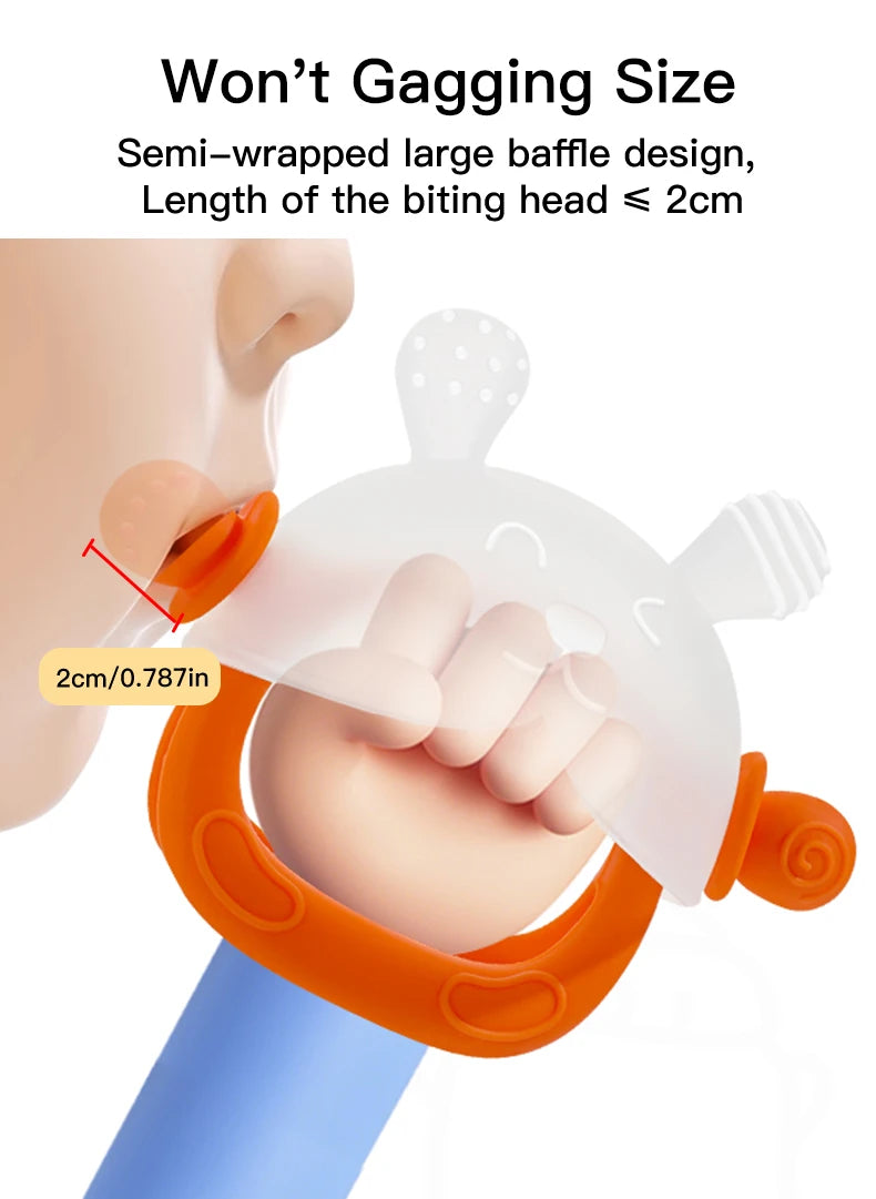 Bunny-Shaped Silicone Teether with Full-Hand Grip for Babies
