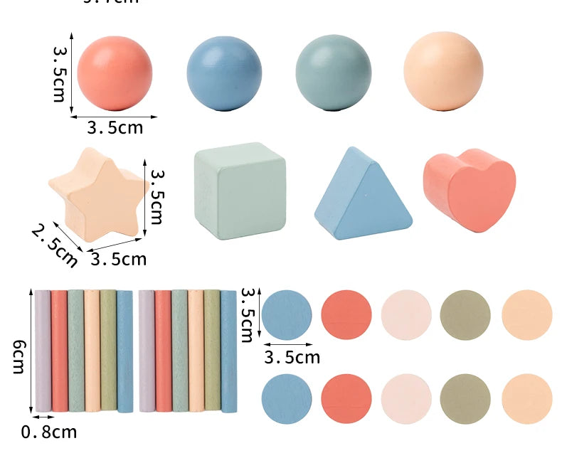 Montessori 4-in-1 Wooden Color Sorting & Shape Matching Box for Toddlers