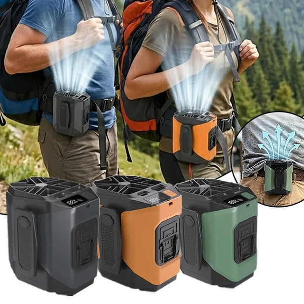 Rechargeable Waist Clip Fan with Power Bank & LED Light