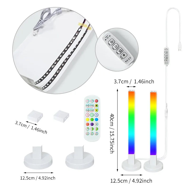 RGB LED Corner Floor Lamp with Music Sync & Remote Control
