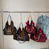 Oversized Leopardenmuster Velour-Einkaufstasche