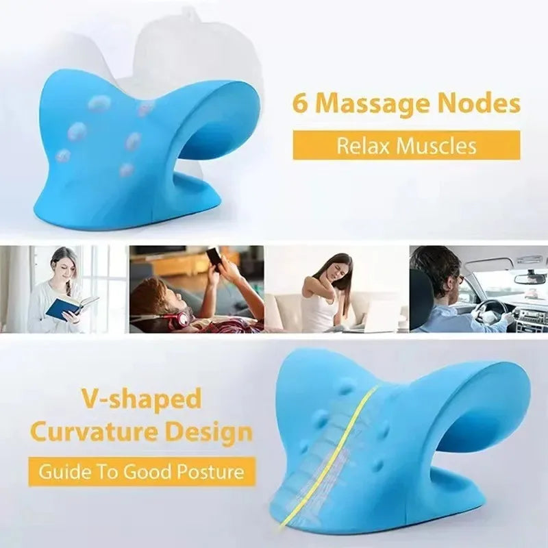Neck and Shoulder Relaxer Pillow with Cervical Traction Support