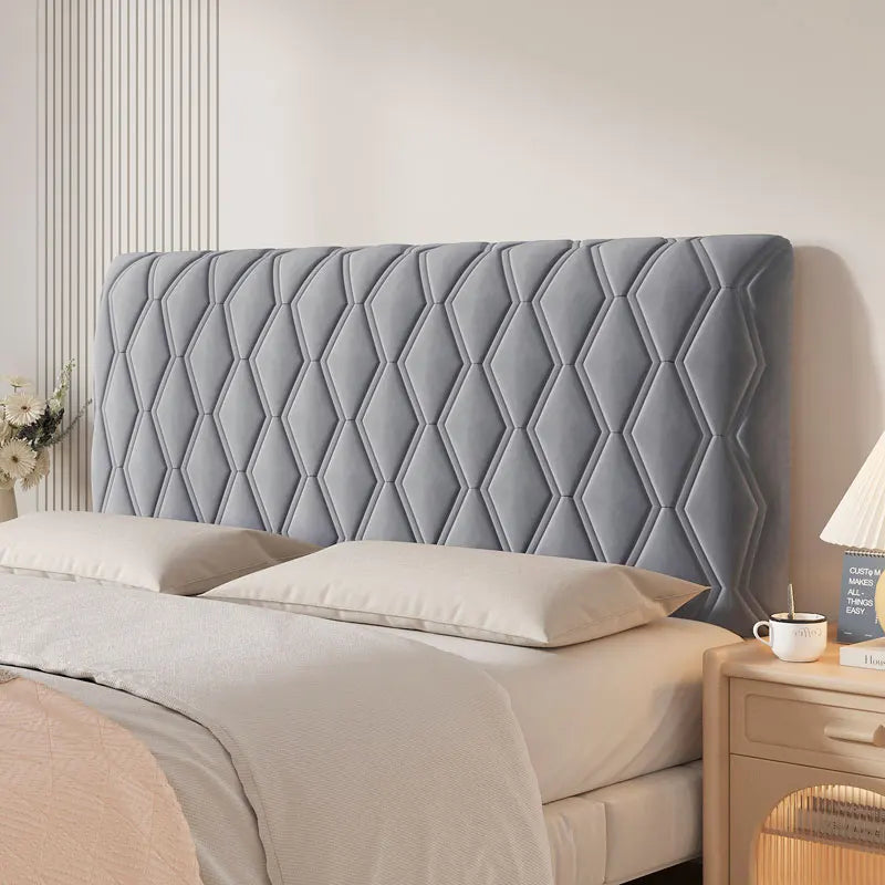 Stretch Velvet Headboard Cover - Queen Size, Dustproof & Slip-on Design