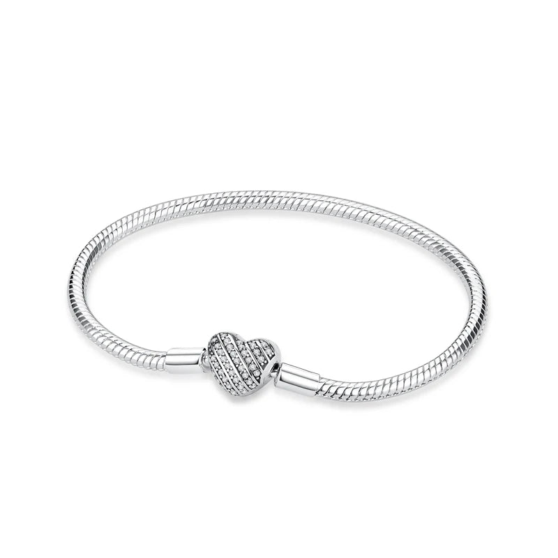 925 Sterling Silver Heart Charm Bracelet