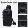 Sac de tirage noir tactique à camouflage avec fermoirs et patchs à crochet