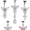 Piercing de Ombligo con Mariposa Colgante