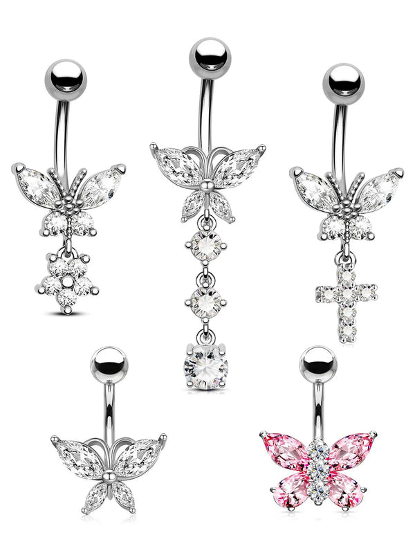Butterfly Dangle Belly Button Ring