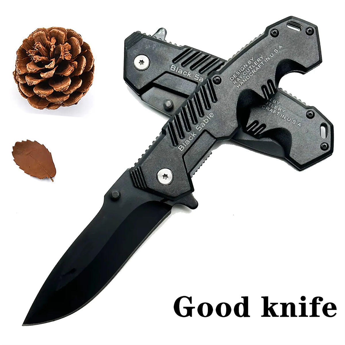 Folding Survival Knife with Stainless Steel Blade