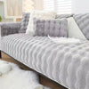 Plush Rabbit-Feel Sofa Cover with Anti-Slip Backing
