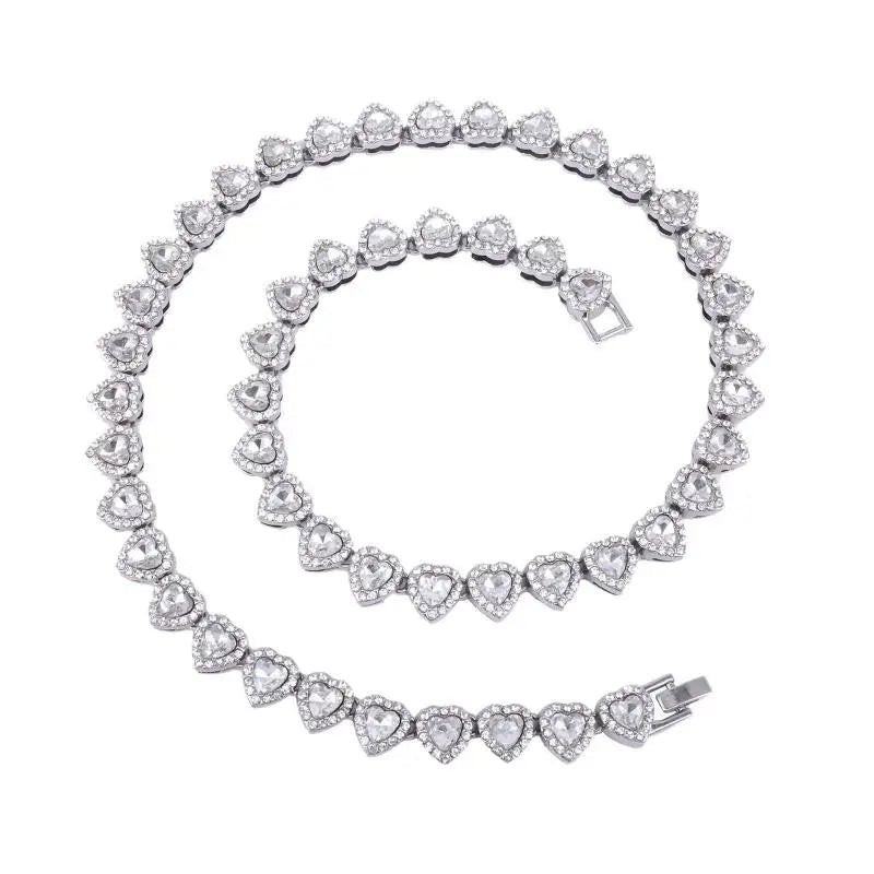 Sparkling Rhinestone Statement Necklace and Bracelet Set
