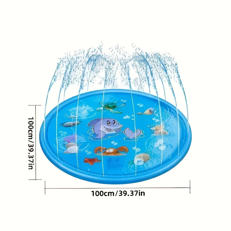 Inflatable Dolphin Splash Mat with Water Spray System