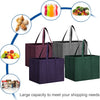 Reusable Non-Woven Grocery Tote Bags, 6-Pack Foldable Shopping Bags with Long Handles