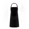 Black unisex water-resistant bib apron with pockets