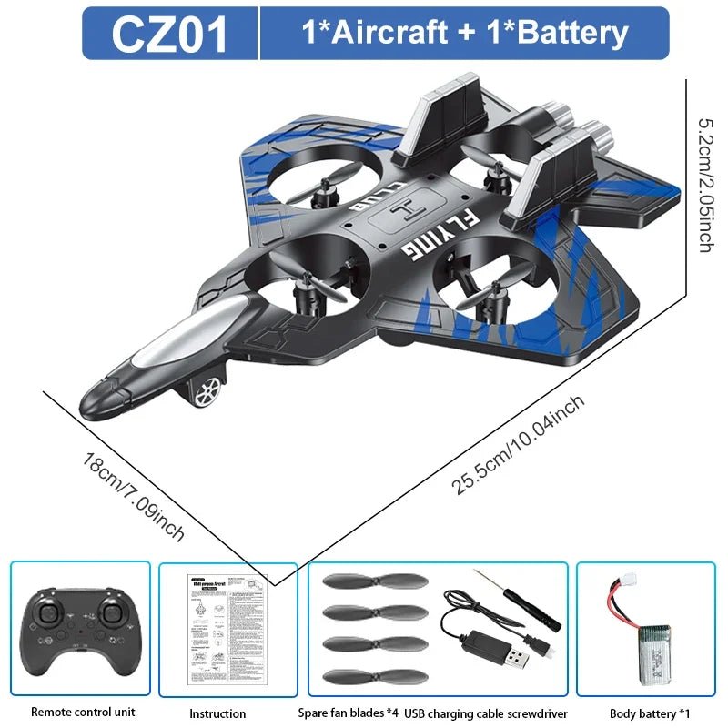 CZ01 kit showing an aircraft and battery components for an EPP foam RC stunt plane.
