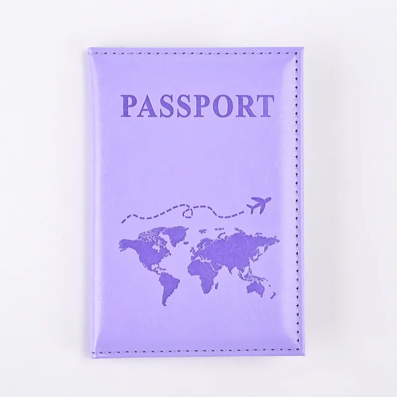 Cute Pink Leather Passport Holder with Card Slots