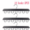 Set of 14 black hooks in 3 pieces for a multifunctional hanging organizer